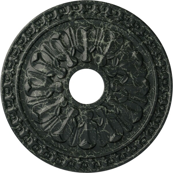 Ekena Millwork Warsaw Ceiling Medallion (Canopies up to 3 1/2"), 18"OD x 3 1/2"ID x 1 3/8"P, Painted Turtle Crackle CM18WAPTC - main